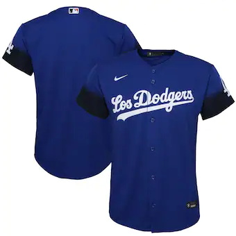 youth nike royal los angeles dodgers city connect replica j